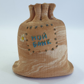 Глиняный сувенир "Мой банк", трещина сбоку